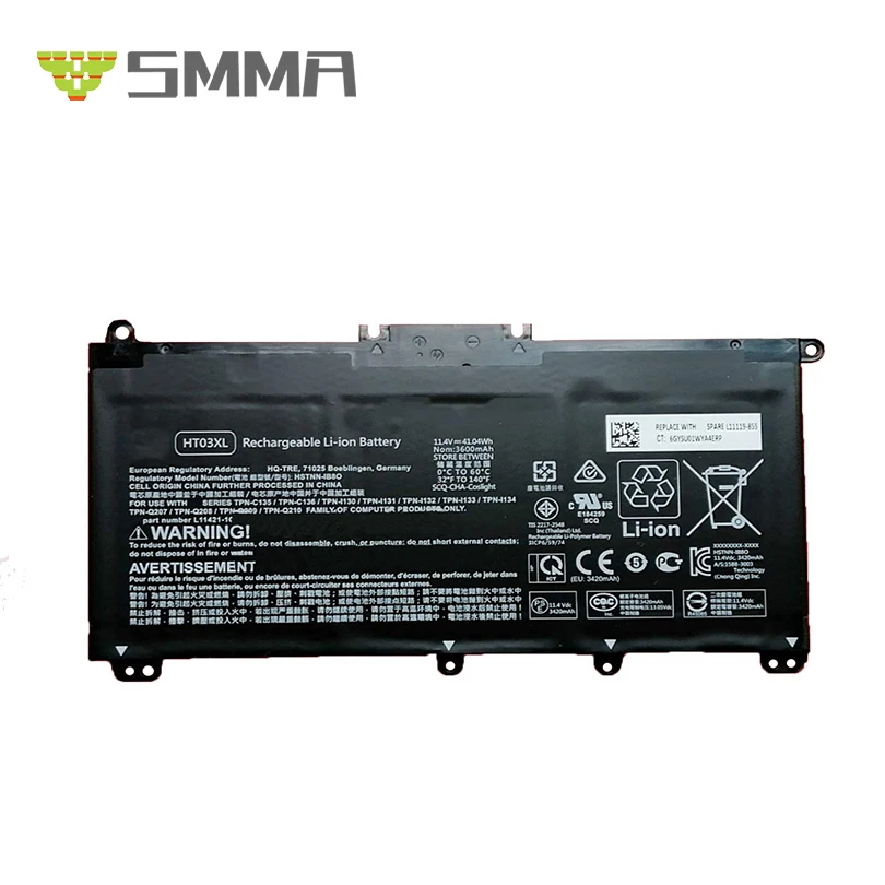 11.4V 41.04Wh 3600mAh Laptop Battery for HP HT03XL 14-CE0025TU 14-CE0034TX TPN-C135 TPN-C136 TPN-I130 TPN-I131 TPN-I132