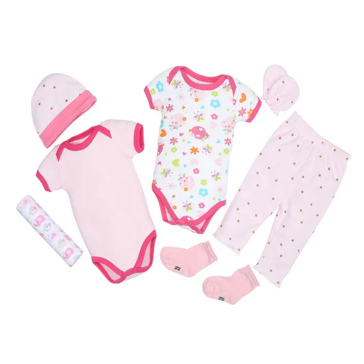 Soft And Breathable Cotton Newborn Bodysuit 7Pcs 0-12 Months New Born Baby Girl Clothes Sets