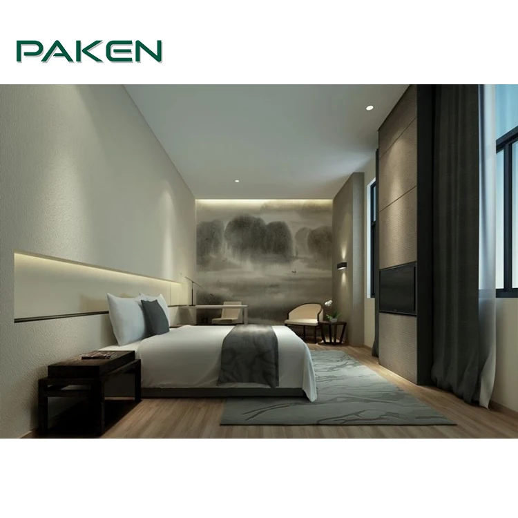 Оптовая продажа Самые популярные 5 звезд отель номер двуспальная кровать мебель набор