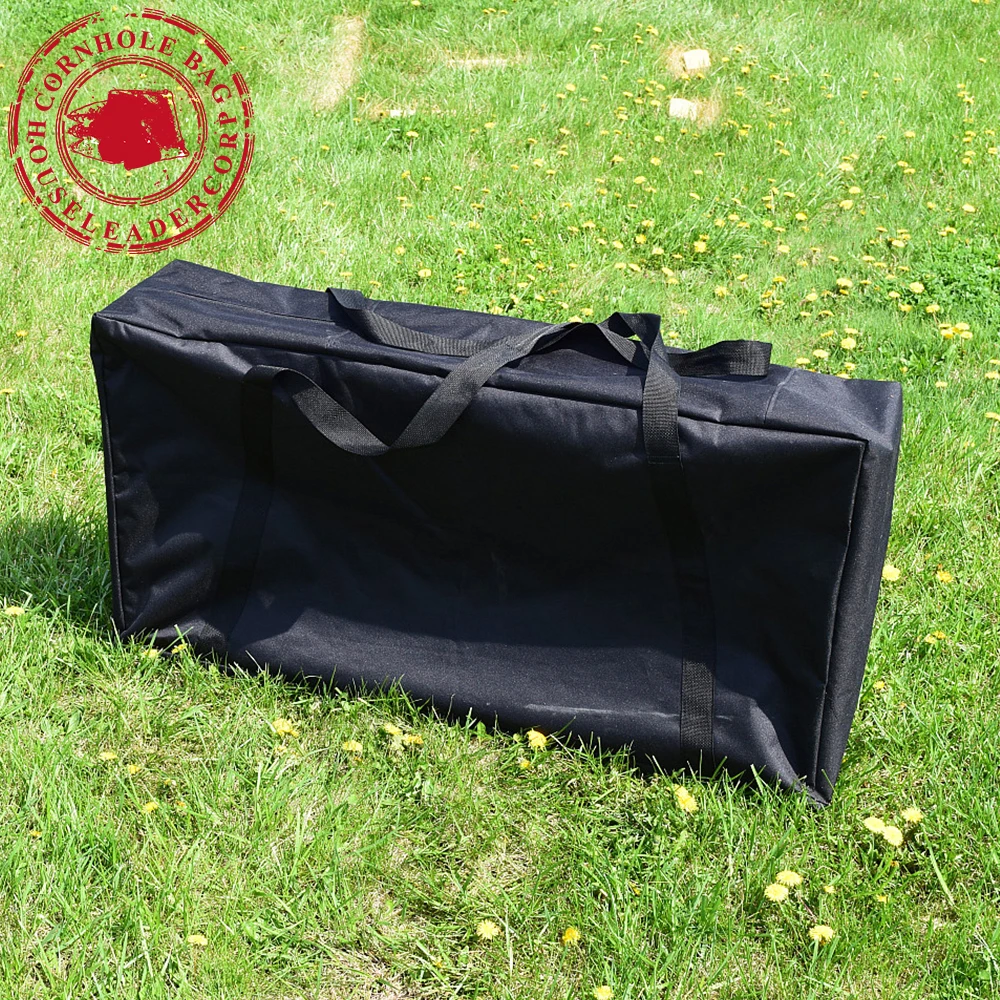Customized All Black 600D Polyester with PVC coating Water Resistant Cornhole Board Carrying Bag