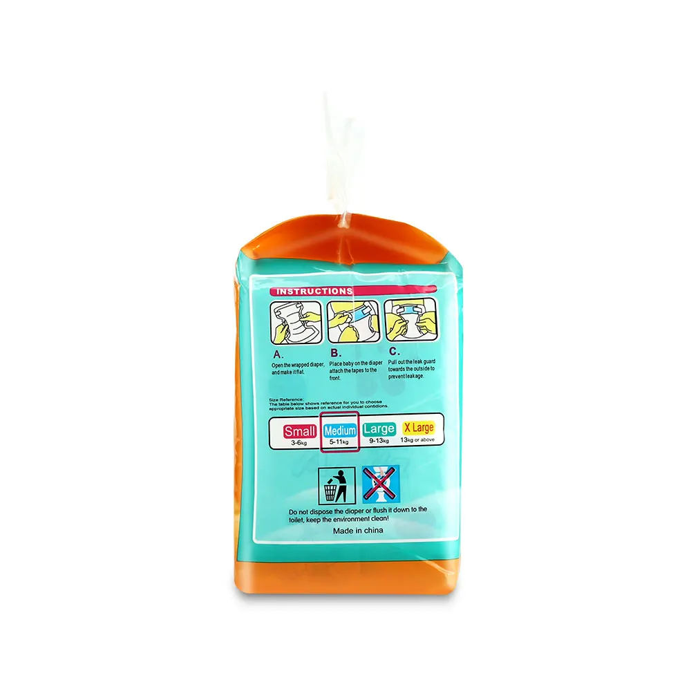 ODM Film Backsheet Leak Prevention Channel PE Diaper Disposable Printed Fluff Pulp 3D 100% Factory Wholesale Baby Adl Printed