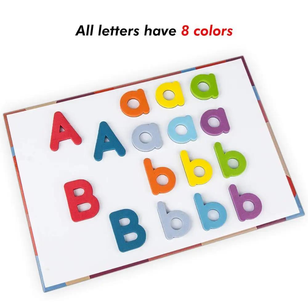 Magnetic Alphabet Letters Kit with Double-Side Magnet Board Foam Alphabet Letters for Preschool Kids Toddler