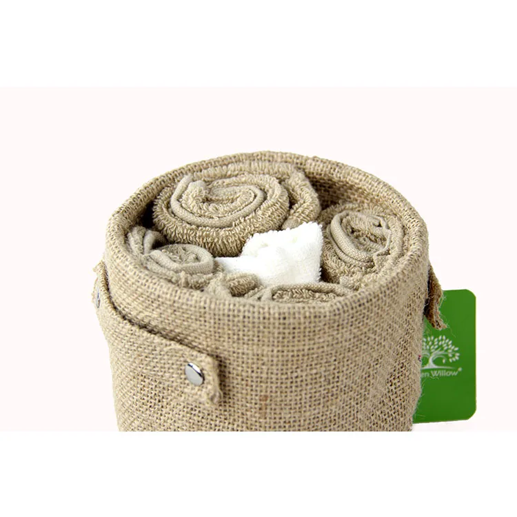 Organizer Box Bins Jute storage basket mini desk storage basket for  Cotton Linen Foldable basket with Handle