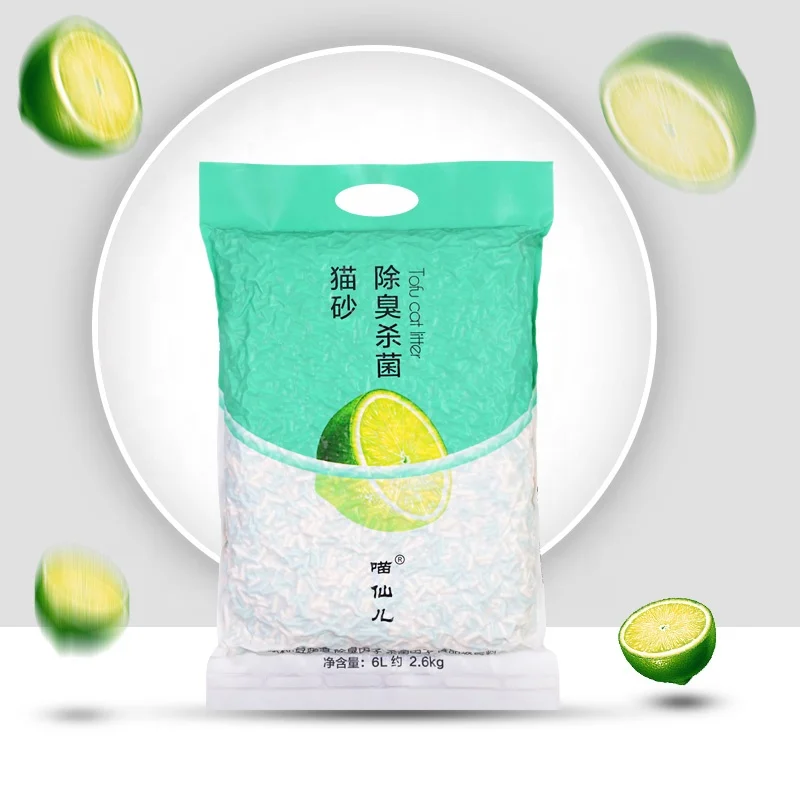 Натуральное быстрое комбинирование и хорошо впитывающий кошачий наполнитель тофу с зеленым лимоном