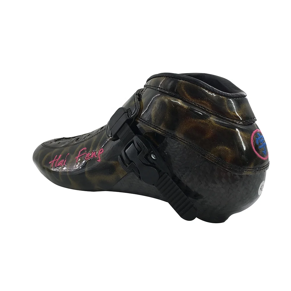 Custom high quality professional carbon fiber leather outdoor inline roller speed skate upper boot