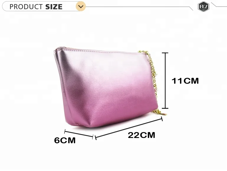 Fashion Decoration Chain Zipper Cosmetic Bag Case for Ladies