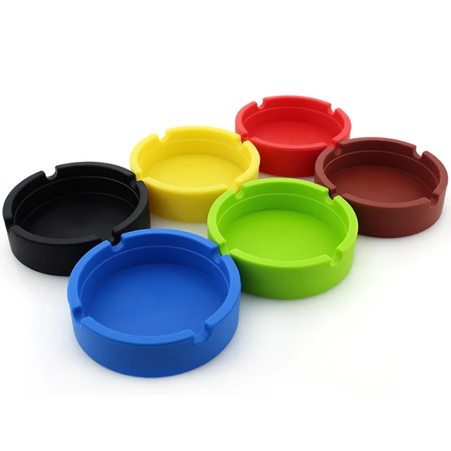 
Factory custom made silicone heat resistant round cigar silicone ashtray 
