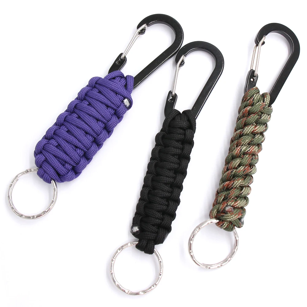 Outdoor custom keychain paracord survival keyring monkey fist ball knot key paracord keychains
