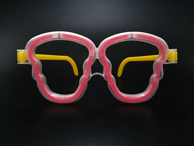 
Halloween skeleton yellow mix color glowing glasses glow stick eyeglass for party event 