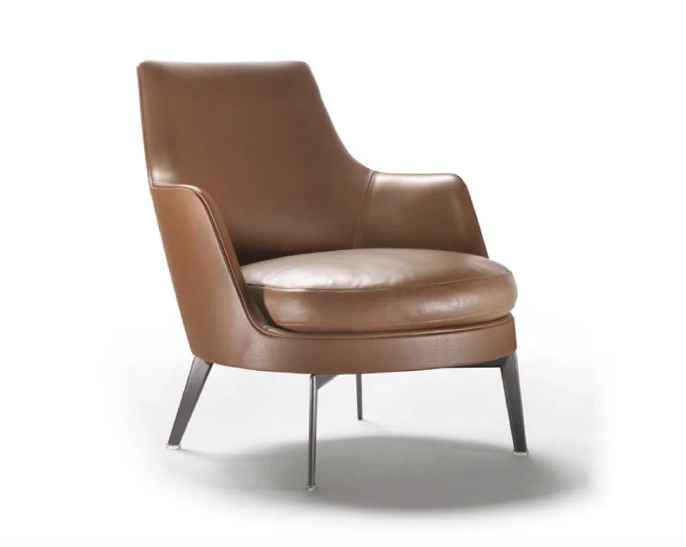 
Bronze color leather hotel lounge chair stainless steel base hotel sofa chair modern design hotel lounge chair 