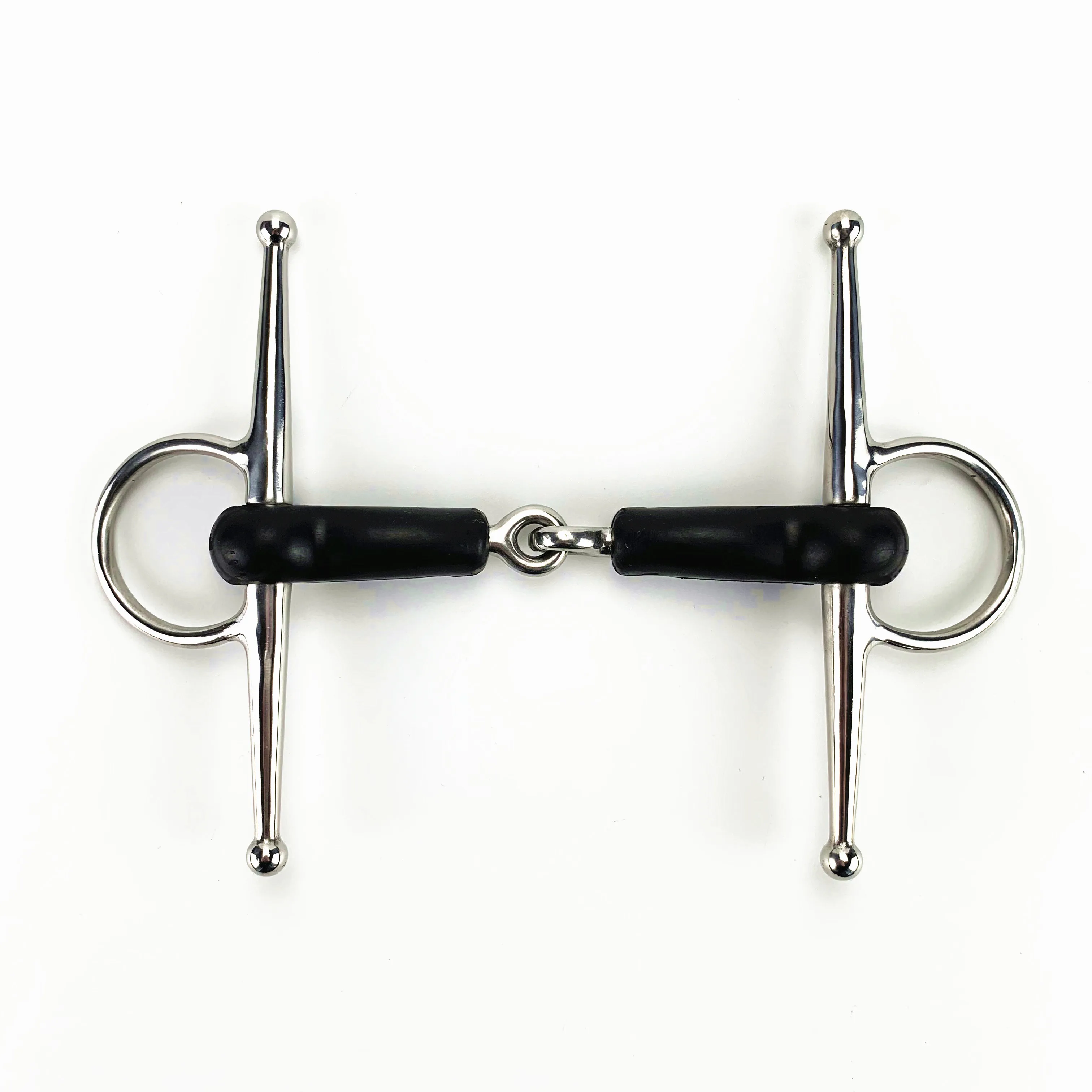 Rubber Covered Joint horse Mouth Of SS Full Cheek Horse Bit