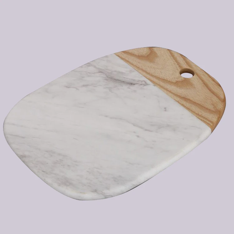 2020 hot selling new design Marble and ash wood joint cheese cutting board