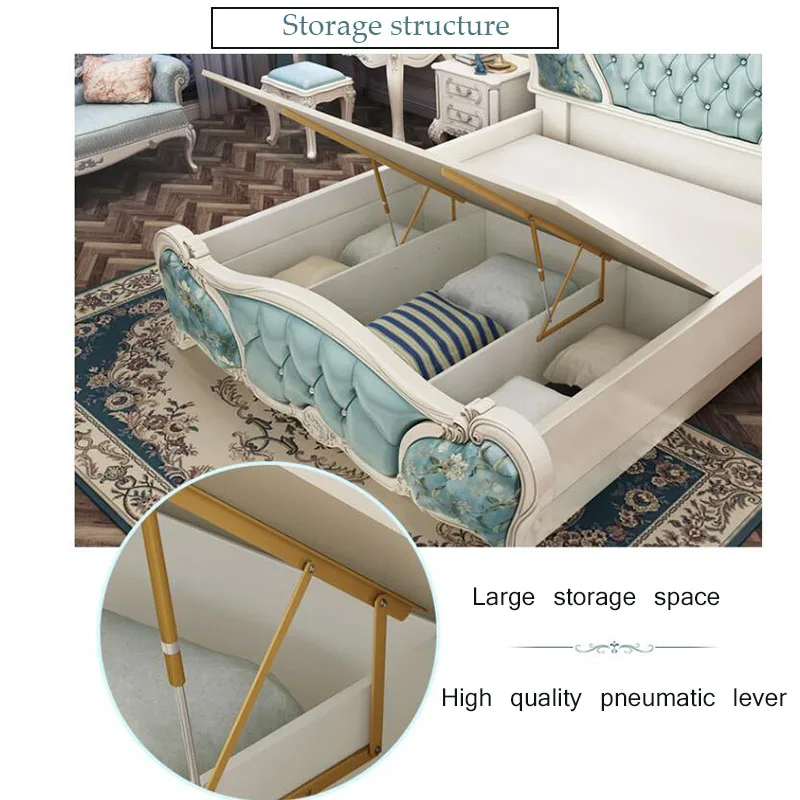  Лидер продаж европейская роскошная кожаная мебель для спальни Королевский размер