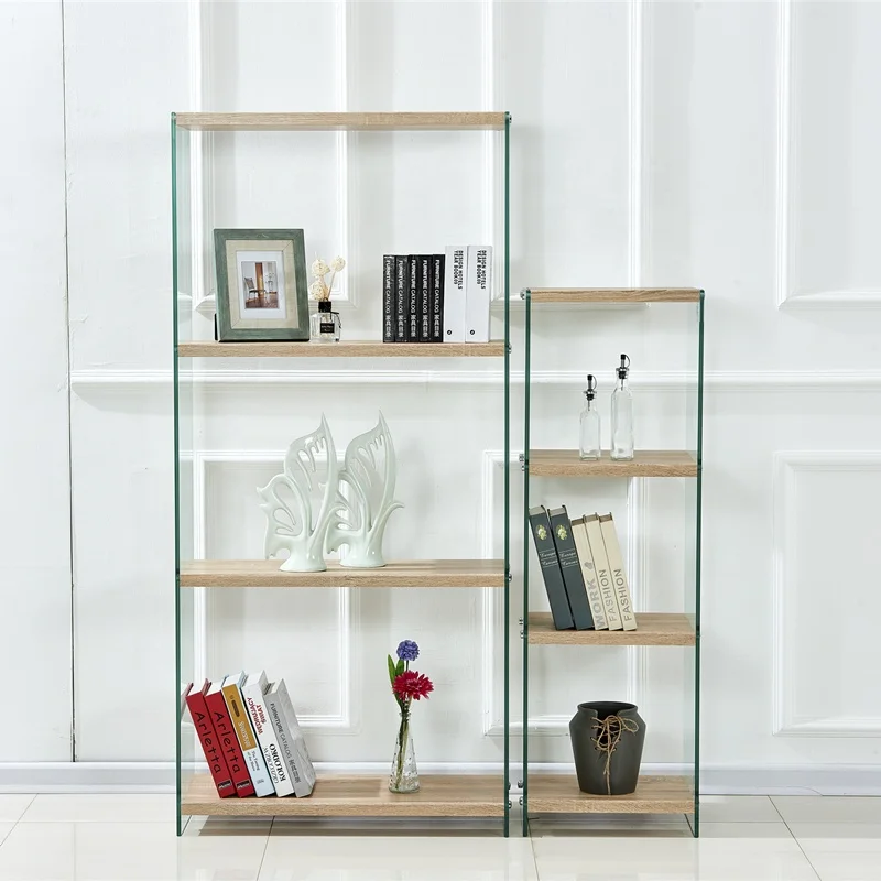 
Hot Sale living room furniture 3 Tiers tempered hot bent glass bookcases/Storage rack/Storage Shelf designs 