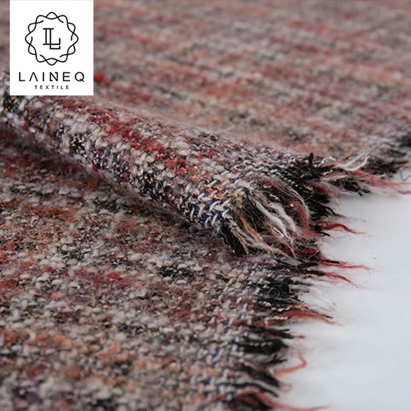 classic advanced Custom French women mix color woven scent wool suit boucl fabric coat