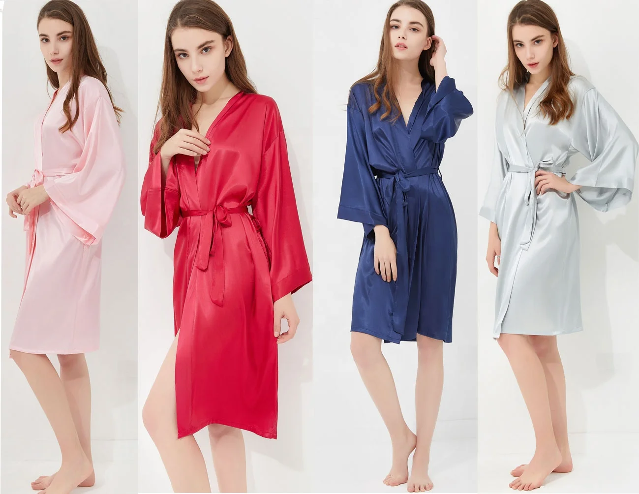 
Silk Wedding Robe Bridesmaid Getting Ready Satin Robe 