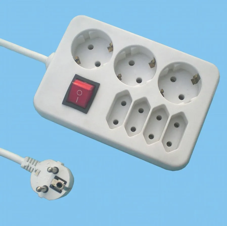 
EU type 7ways power strip euro multifunctional power sockets 