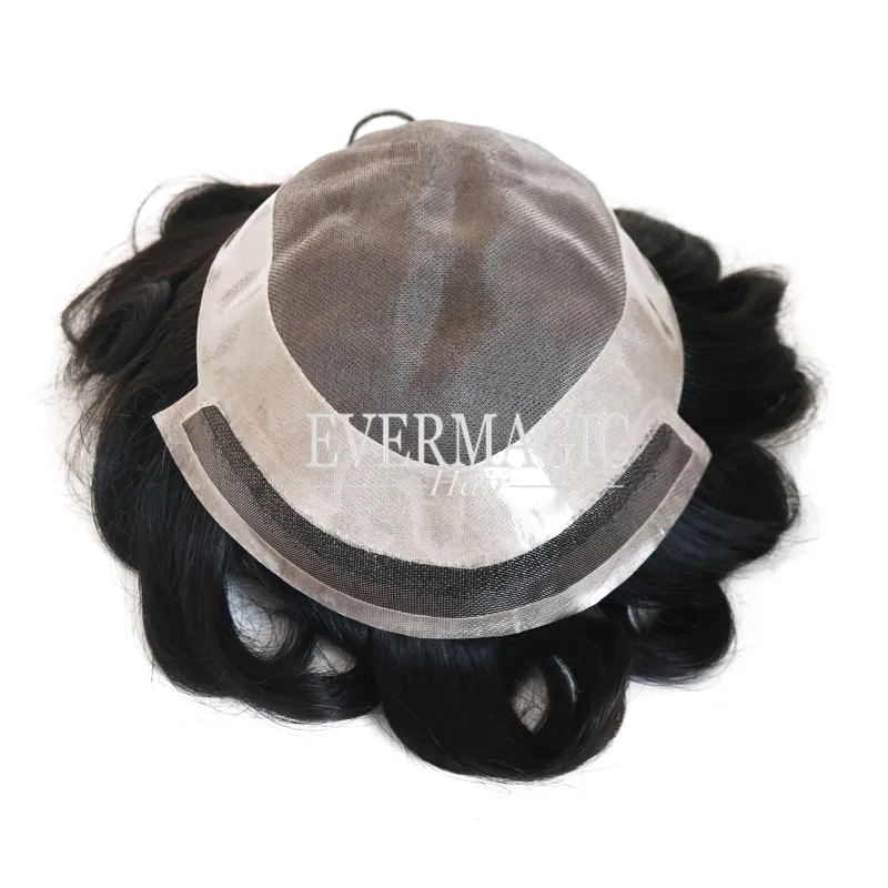 Парик Jet Black для истончения волос, мужской парик на кружевной основе, парики из натуральных бразильских человеческих волос, замена