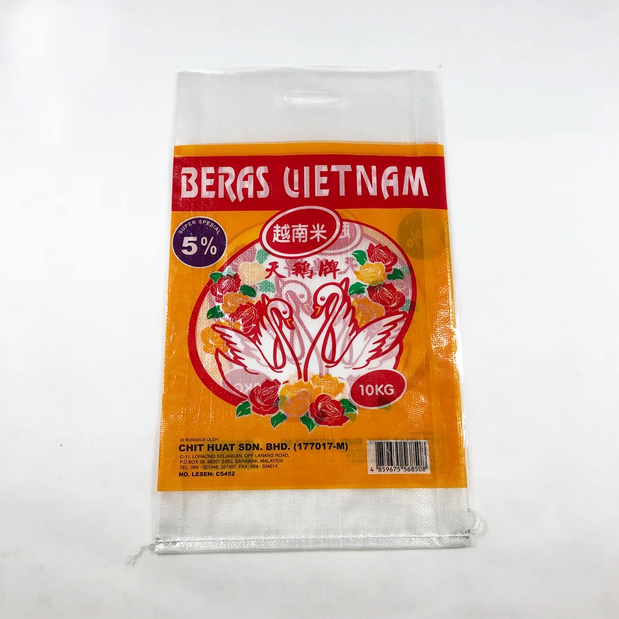 
MINCHENG big factory sale high quality plastic bags color printing bopp laminated 10kg printed pp woven rice sack 