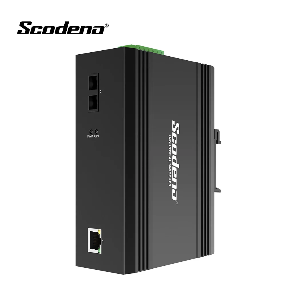 2019 Long Distance Scodeno OEM 2 порта 10/100 Base-T Промышленный Коммутатор Ethernet