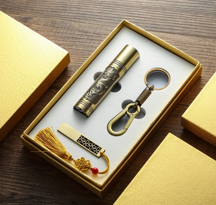 Gadgets Luxury Power Bank Name Case USB Flash Drive Mouse PU Leather Notebook Diary and Pen Gift Set with Logo