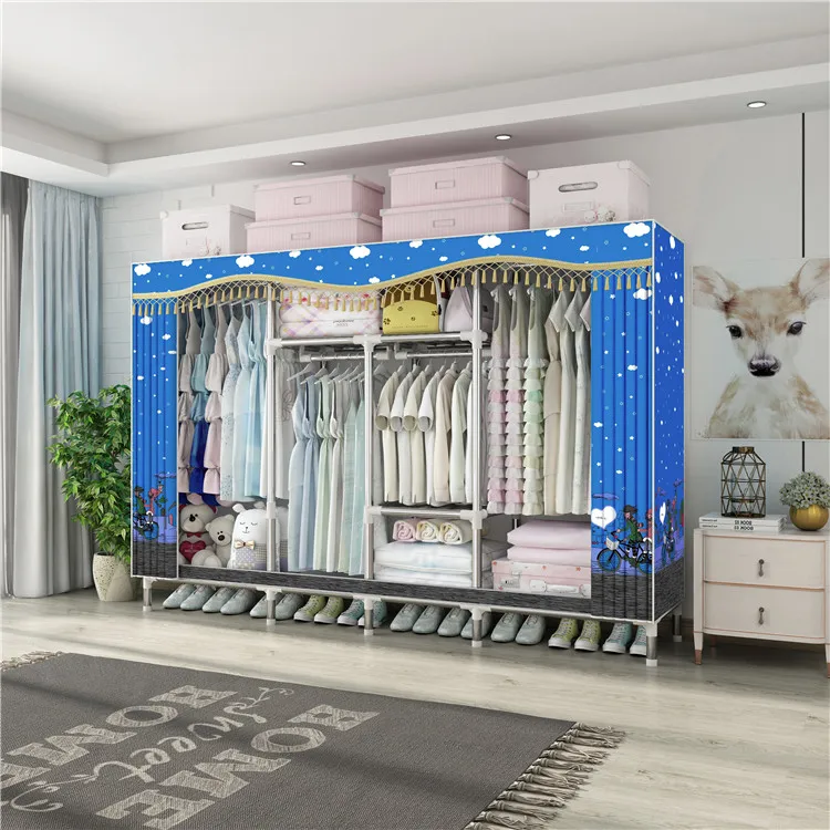 
Cheap Non Woven Fabric Easy Assembbly Clothes Closet Folding Wardrobe Fabric Portable Plastic C216 