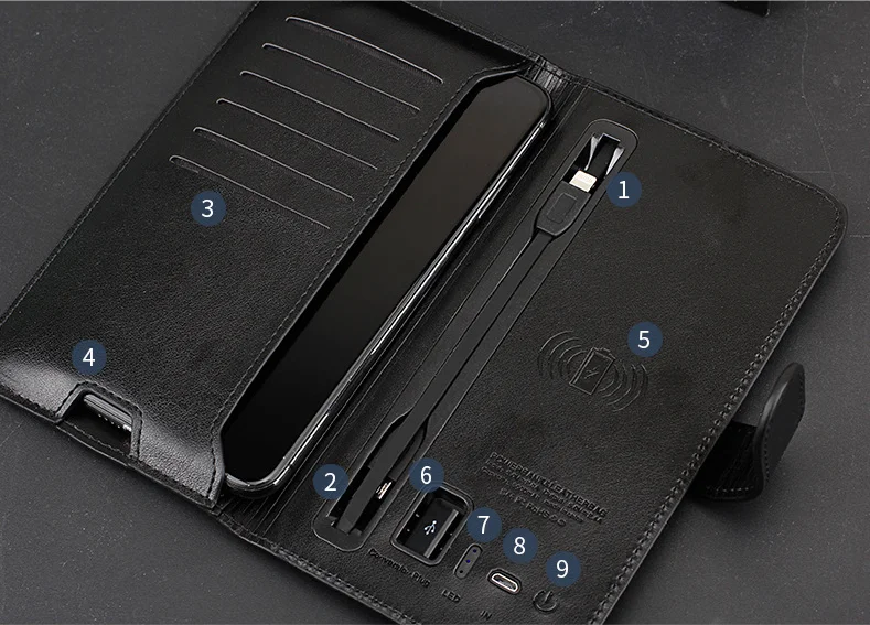 
wireless power bank with multi-function wallet fast charger 