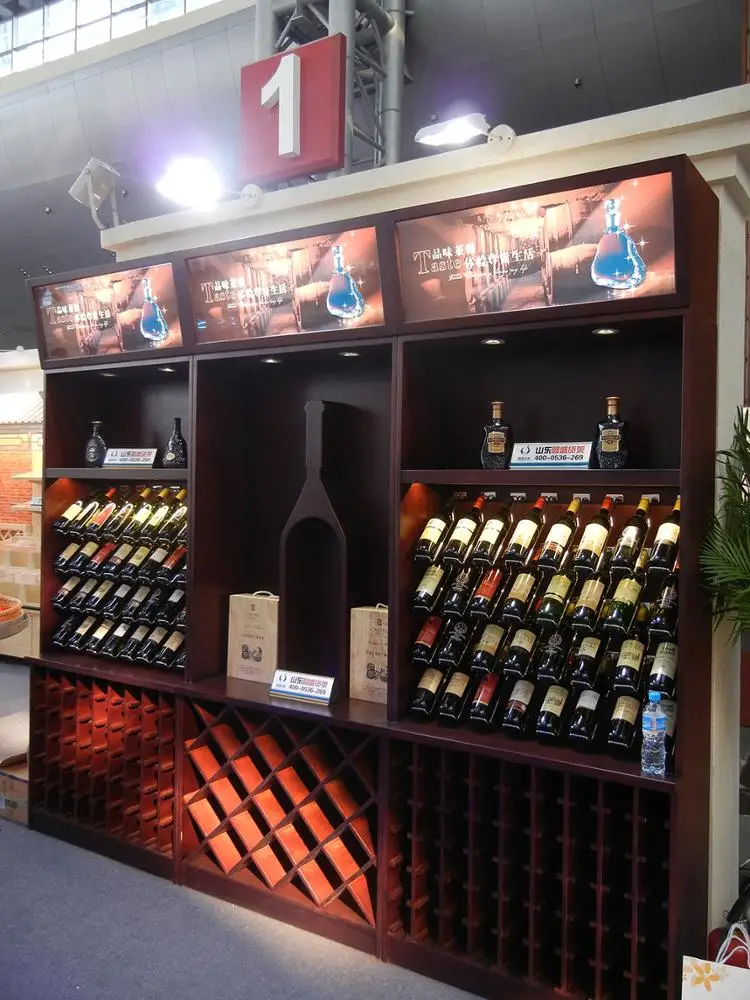 Customized Wooden Furniture Wine Bottle Racks Red Wine Cabinet