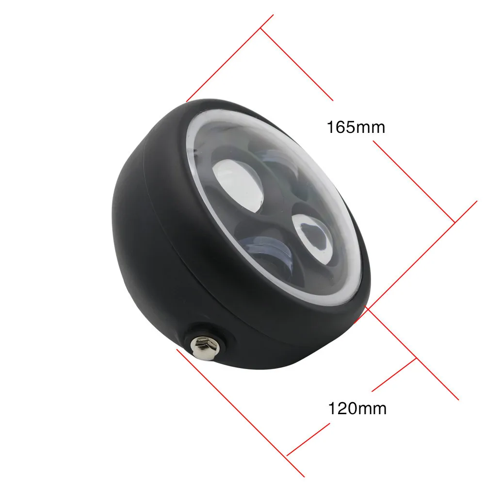 Светодиодная мотоциклетная фара 6,5 дюйма, 12 В, с ангельским глазом, подходит для Sportster Cafe Racer Bobber Iron 883 Dyna