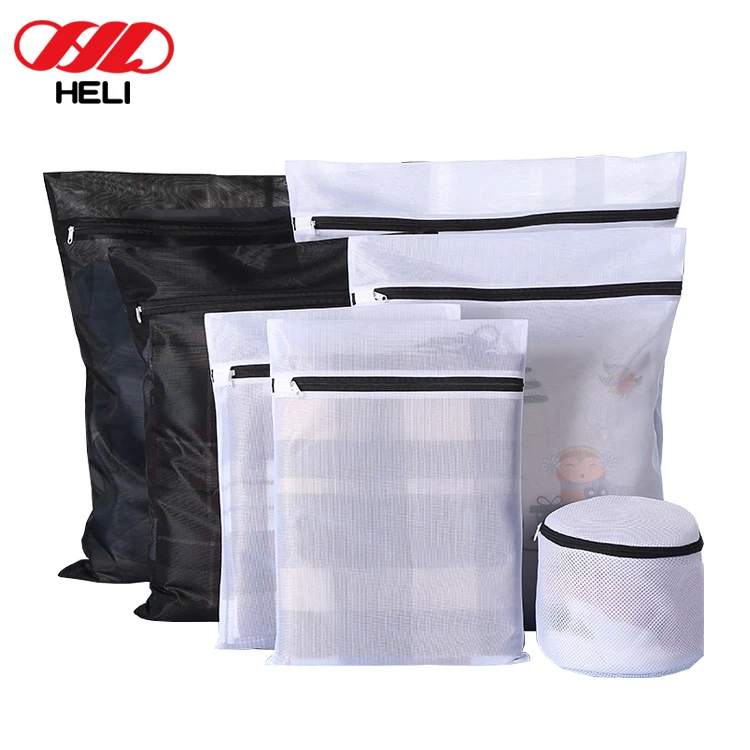 Foldable Silk Woolite Woven Mesh Zipper Laundry Bag For Sale