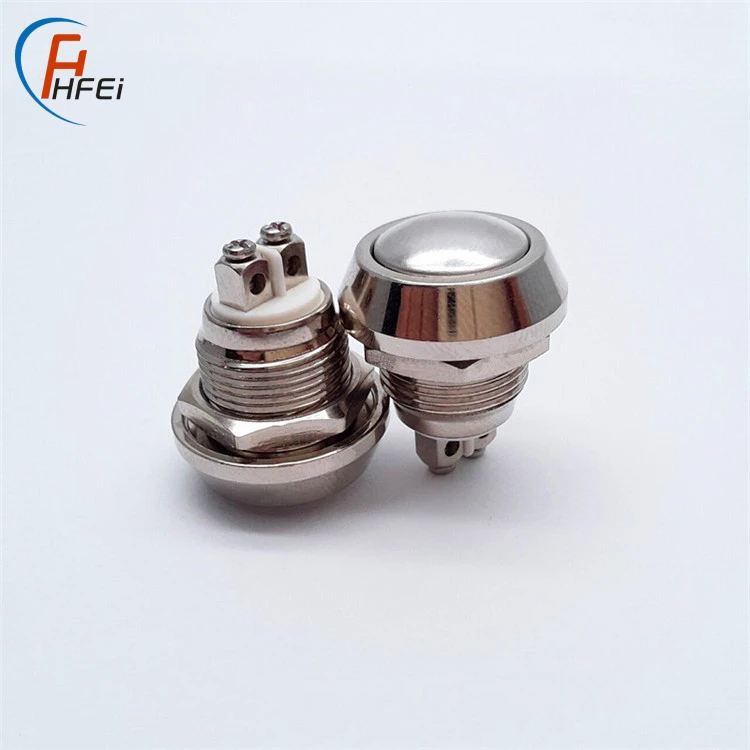 12mm selector metal 2 pin led 12mm 12v 24 volt metal push button switch waterproof switch button