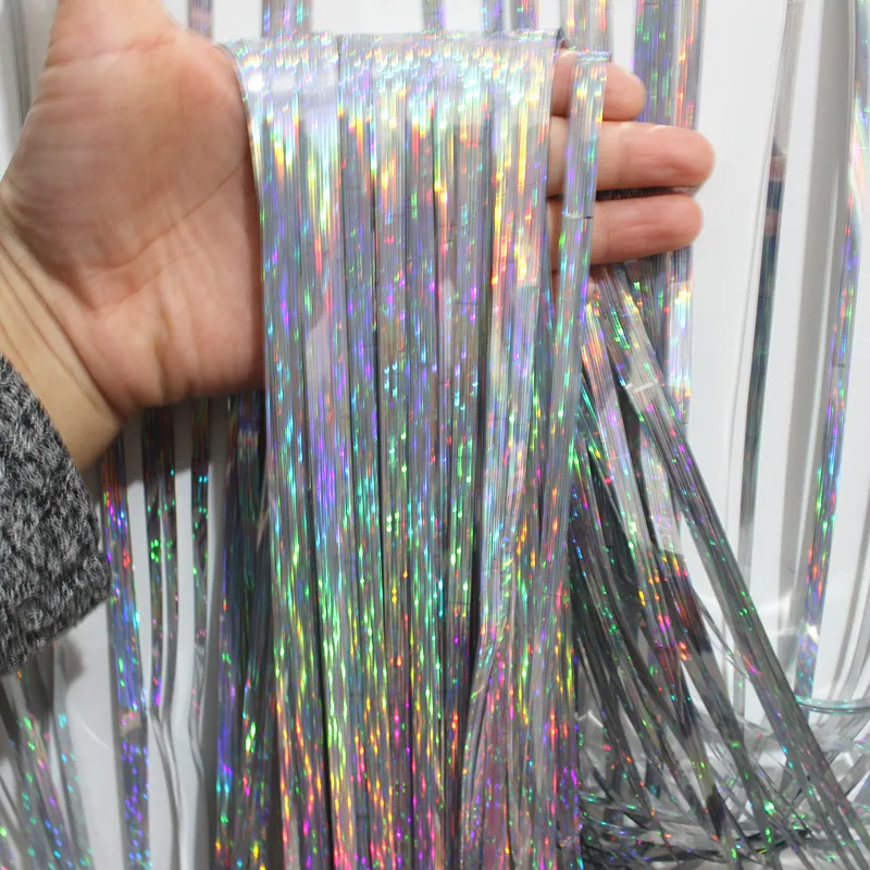 Laser Foil Fringe Door Rain Curtains  Photo Booth Props Marriage Gathering Backdrop Decorations For Party Christmas Wedding