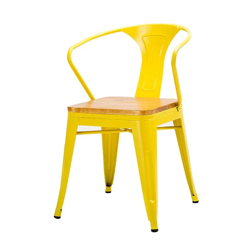 Classic Hotel Cafeteria Restaurant Stackable metal leg chair