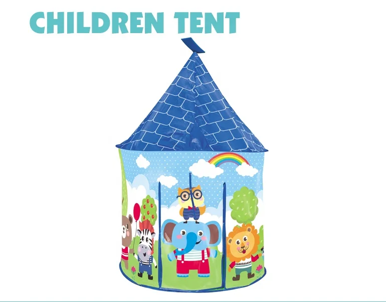 Indoor Or Outdoor Children Teepee Tent Cute Cartoon Animal Pattern Private Yurt Durable Kids Play House Tent