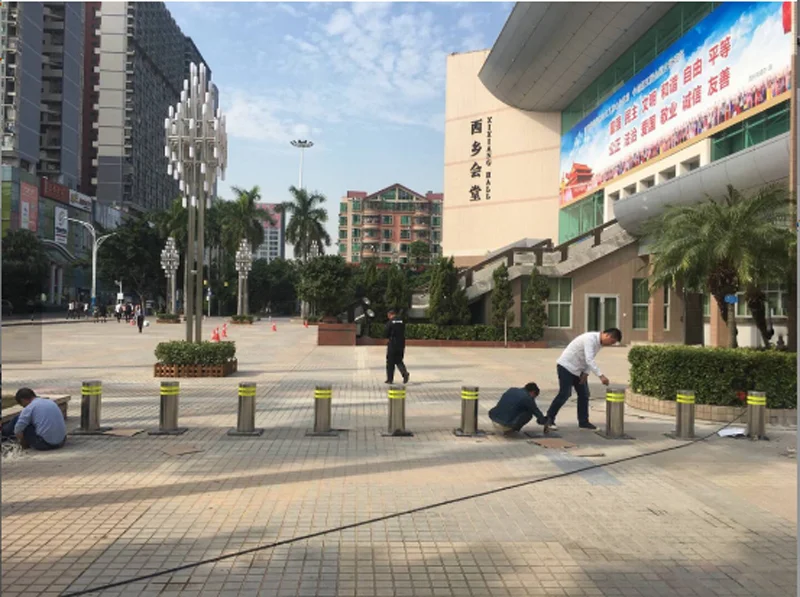 Supplier 304 316 Stainless Steel Rising Bollard Automatic Post Lifting Price Remote Control Parking Hydraulic Bollards Outdoor