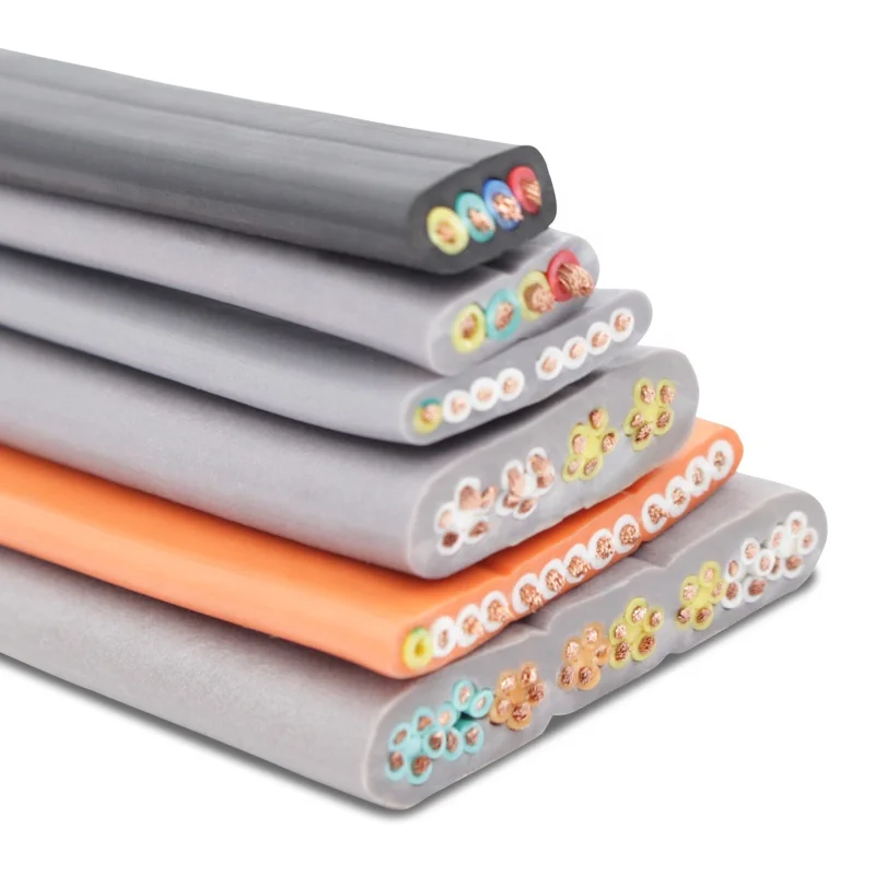 Плоский кабель для передвижной установки H05VVH6-F H07VVH6-F Лифт путешествия плоский кабель лифта 4mm2