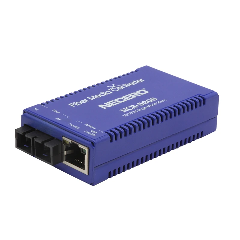 Necero 20 years fiber optic cable power supply manufacturer Good price media converter 4 ports 120 km netlink