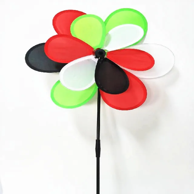 100% factory hot sales kid toy polyester windmill toy pinwheel windmill