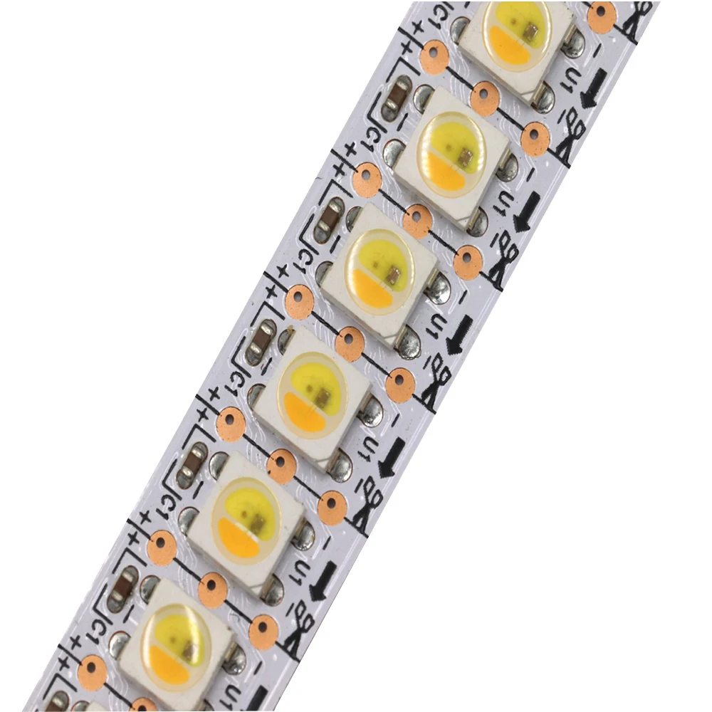 Sk6812 белый cct + янтарный 3 в 1 индивидуально Адресуемая гибкая светодиодная лента WWA 144 светодиодов/м