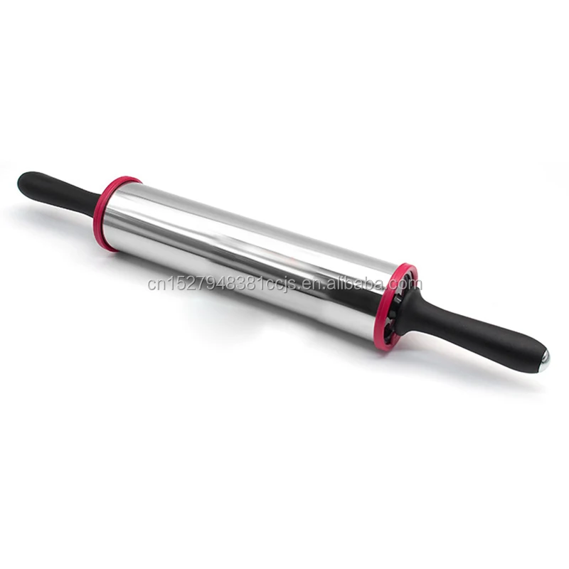 
Food grade 19 Inch Stainless steel adjustable pastry baking Rolling Pin 