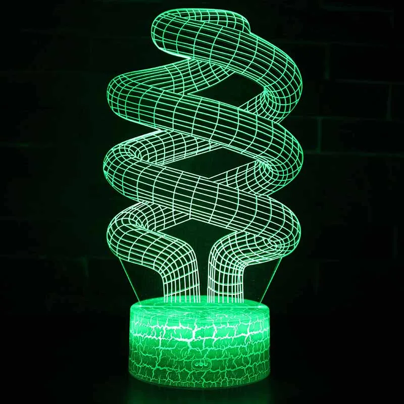 Energy Saving Creative Lamp RGB Color 3D Acrylic Light Kids Gift Lampara de madera Table Night Light