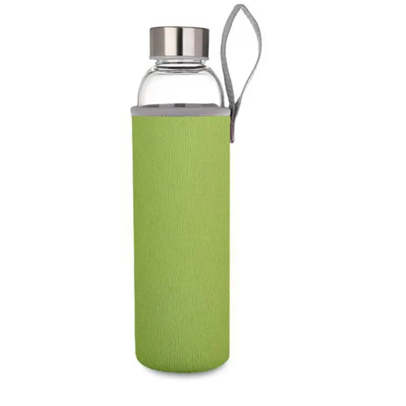 
KC-08602 Heat Resistant Glass water Bottle with Nylon Cloth Cover <span style=