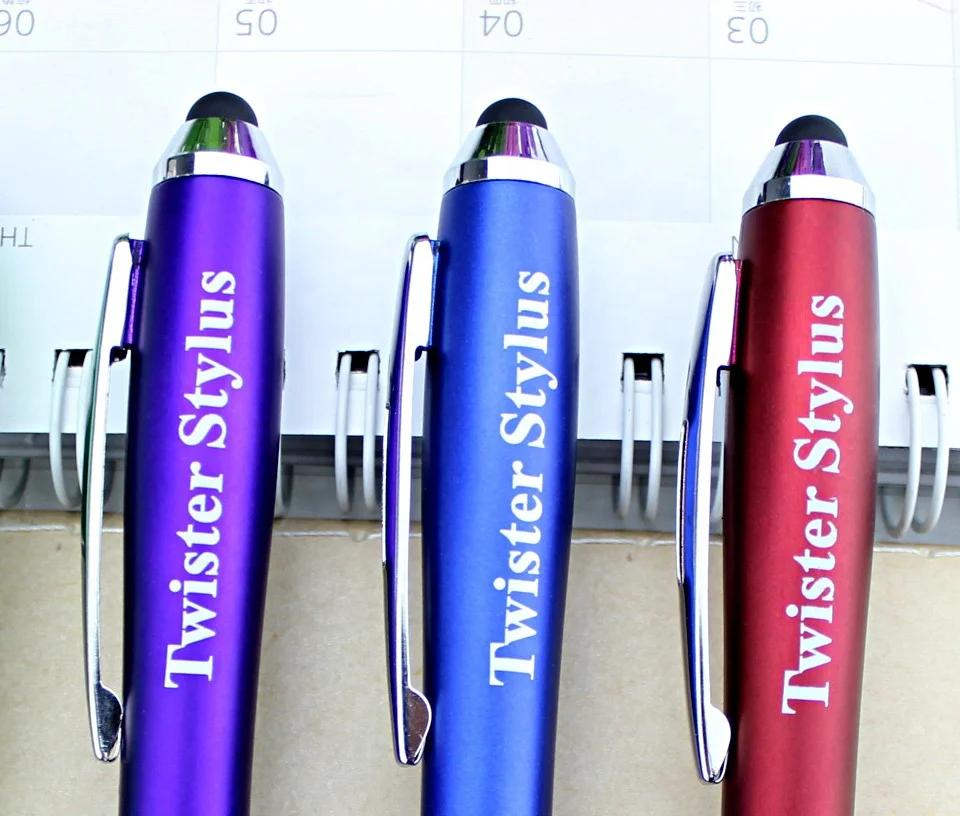 Promotional Free Custom LOGO Ballpoint Pens 2 in 1 Tablet Stylus Pen Touch Screen Pen for iPhone iPad