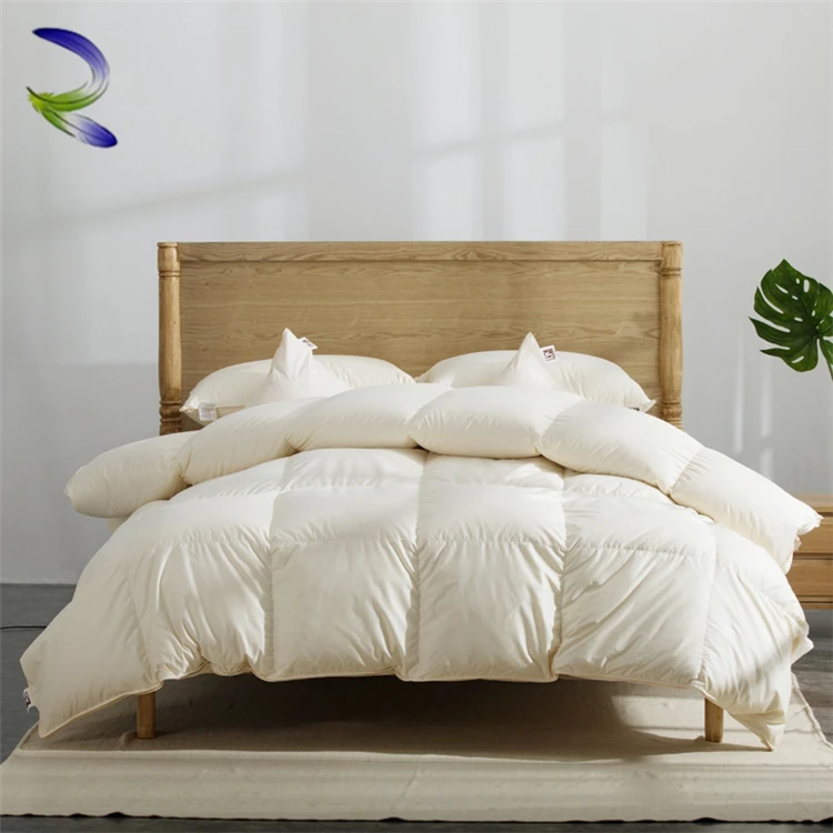 Bed linen blanket 100% cotton fabric white goose down hotel blanket