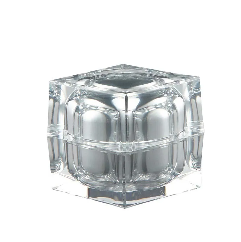 
Wholesale Empty Gold Acrylic Cosmetic Square Jar 