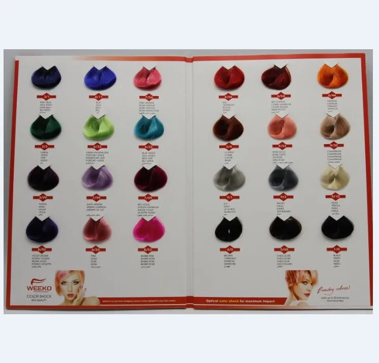 Hair Color- BEAUTY 2020 2020 Cosmoprof Hair Album HOT HOT SALON HOT BEST Hand made Catalogue for Salon Hair Dye with hair Swatches, OEM/ODM