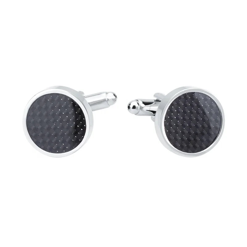 
Mix other styles wholesale Round Black Carbon Fiber Cufflinks for Mens 