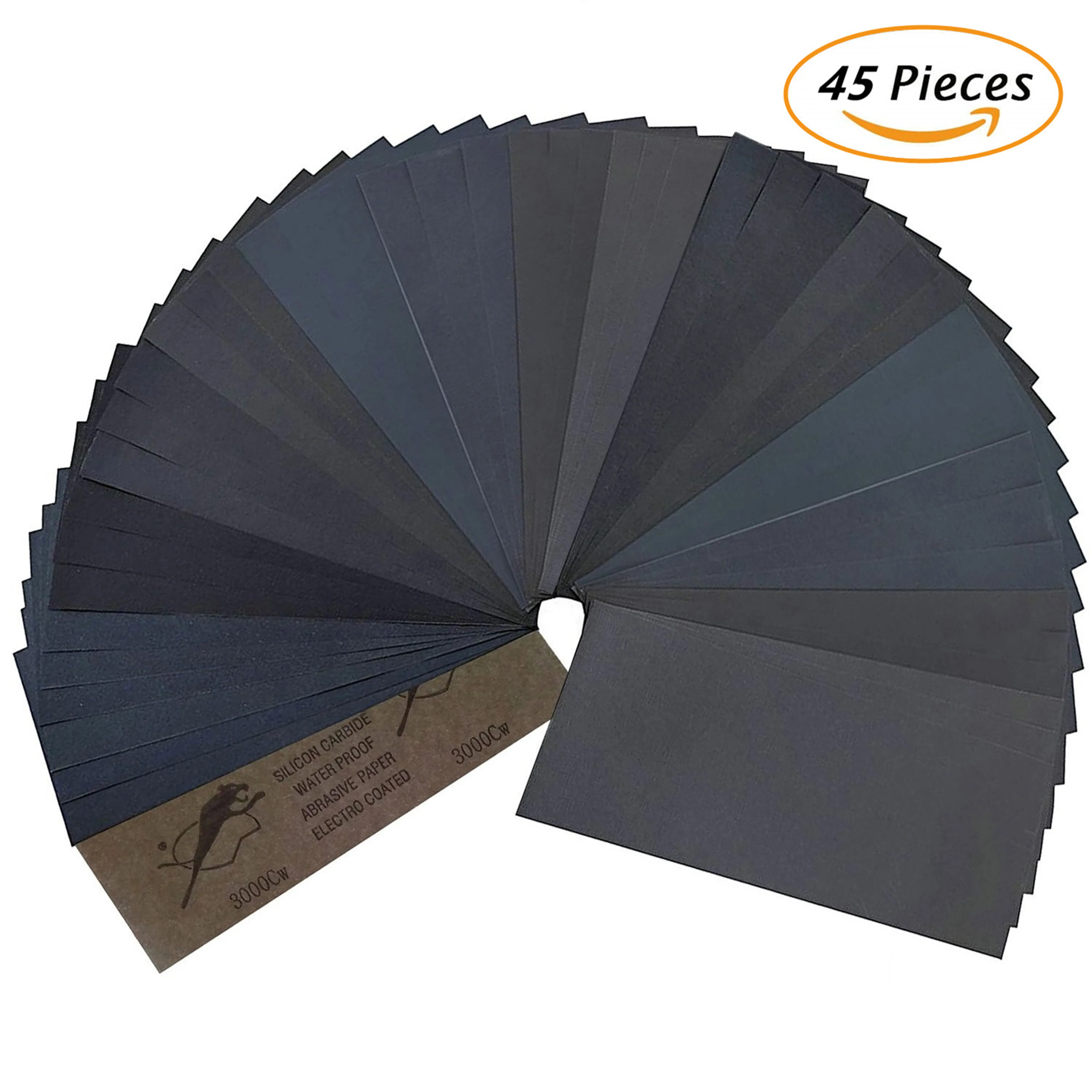 Profi Sandpaper Set 80 to 3000 Grit Wet and Dry Sand paper abrasive paper for Car Furniture Stone Varnish Metal  Glass
