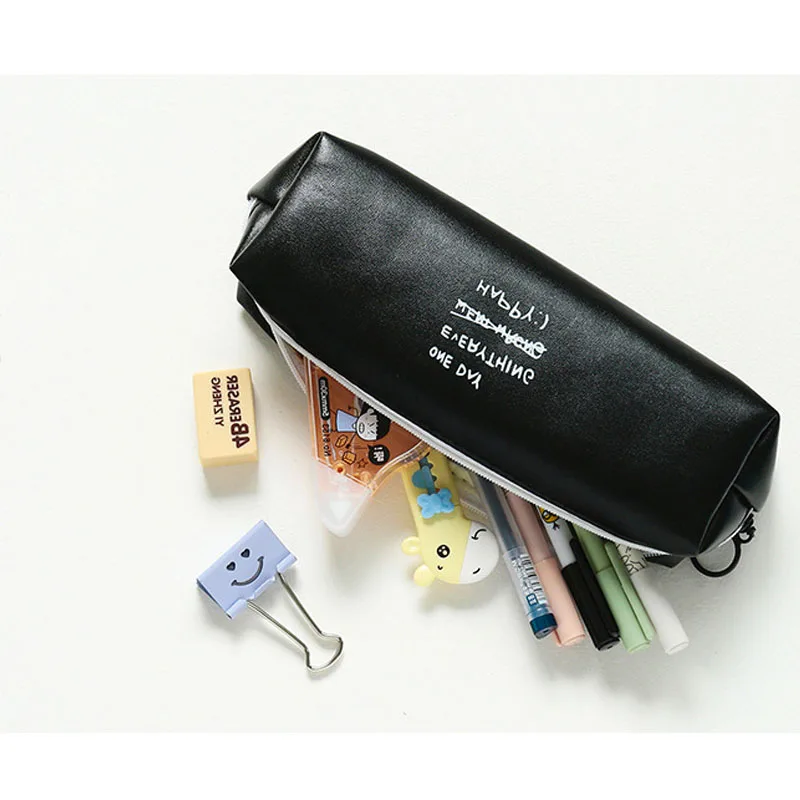Wholesale Creative Stationery Cute Cartoon Candy Color Leather Square Small Pencil Bag Student Stationery Custom PU Pen Bag