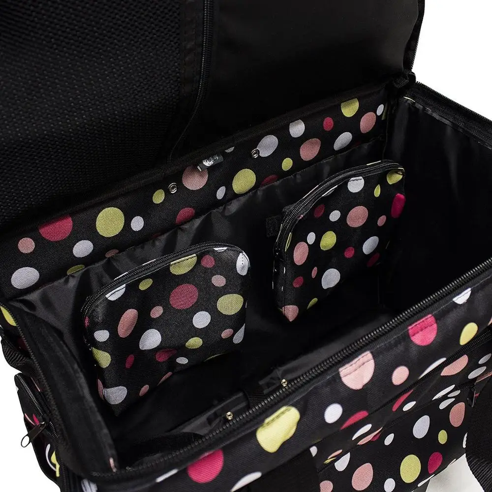 Large Capacity Solid Sewing Machine Tote Trolley Bag with Wheels and Handle